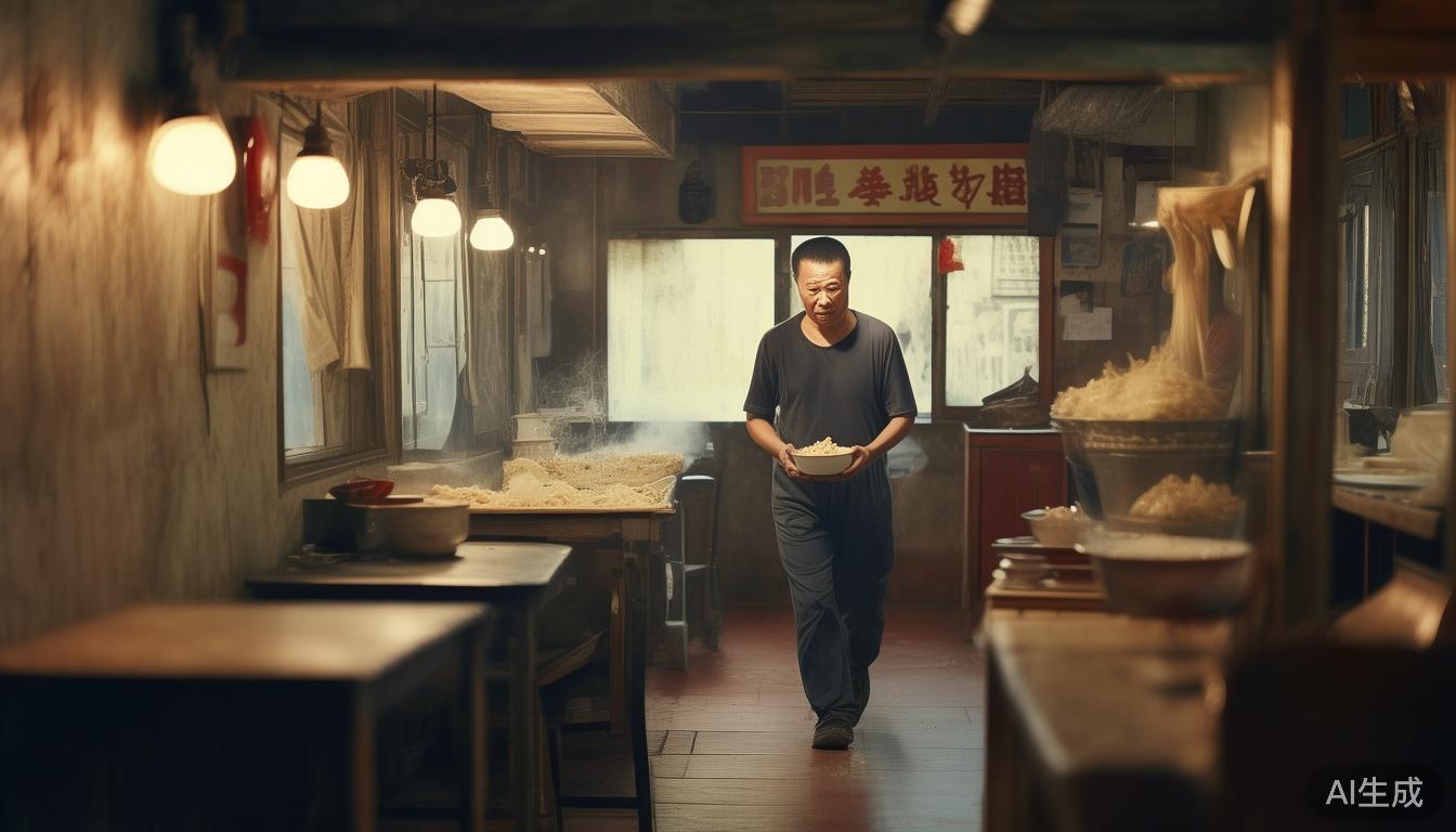 面馆老板端面上桌
